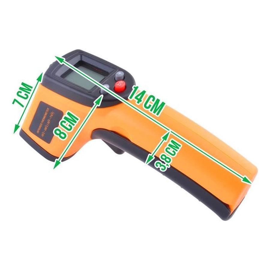 Ariko Infrarood Laser Thermometer - Oppervlakte thermometer - Contactloos - Laser pointer - Blacklight LCD Scherm - Incl Batterijen - Oranje - tot 380º