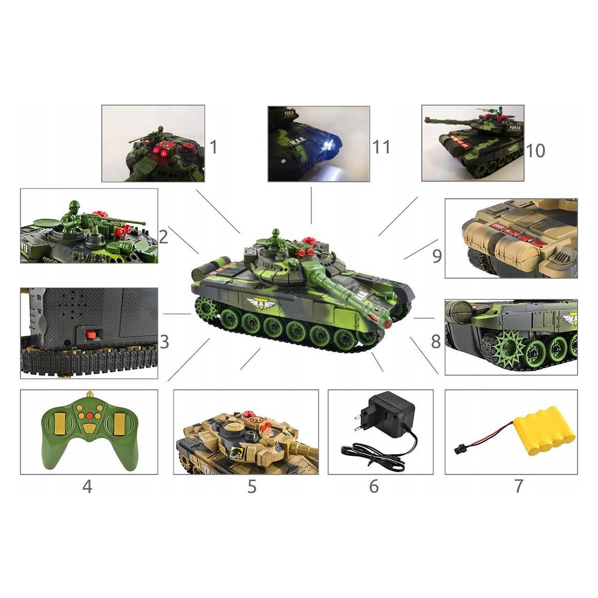 RC Tank - Set Van 2 Stuks - Op Afstandbestuurbare Radiografische Tank Met Afstandsbediening - Met Geluid & Licht Effecten - Met Interne Accu - 2.4Gz - Schaal 1:14 - Ariko