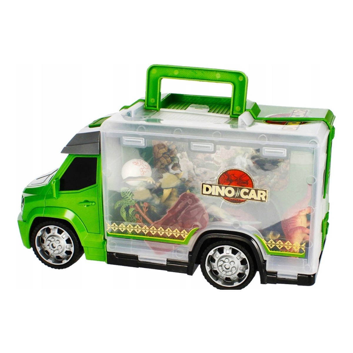 Ariko Dino transport truck - met 5 x dinosaurussen - 2 x Dinosaurus ei - Diverse aankleding - Inclusief batterijen