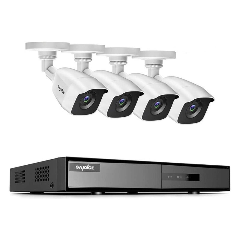 Ariko Sannce Camera CCTV systeem, 4x Witte hoge kwaliteit 3MP beveiliging camera's, Nachtzicht 25 mtr, Online opgenomen en live beelden bekijken, inclusief 1TB harde schijf - Nederlandstalige helpdesk