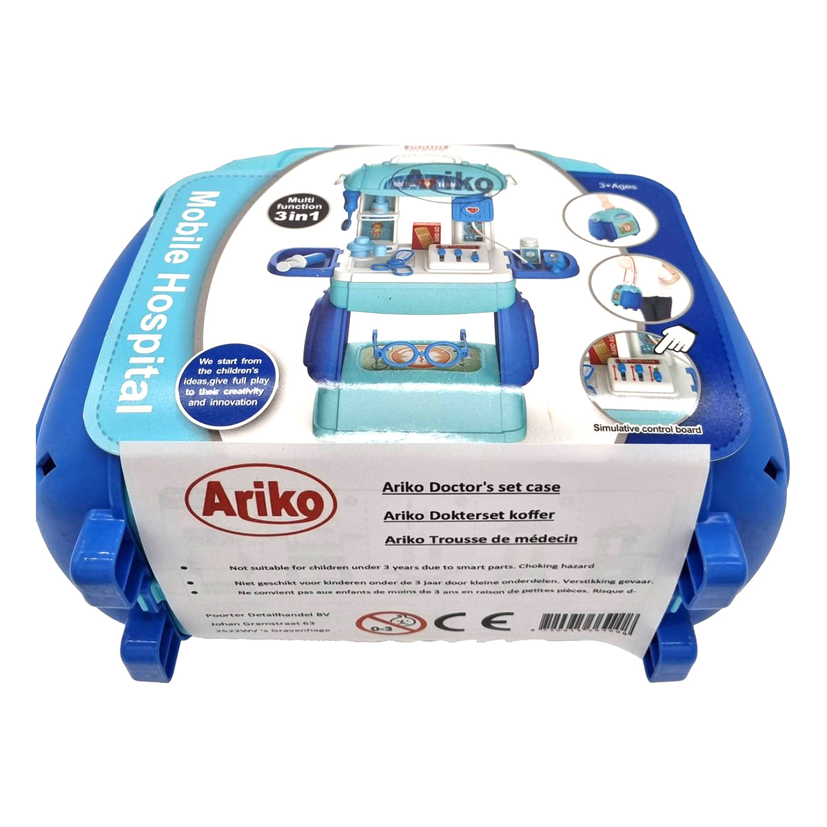 Ariko Toy case Doctor 23 pièces - tensiomètre, ciseaux, médicaments, outils d'examen et bien plus encore - mallette de transport pratique