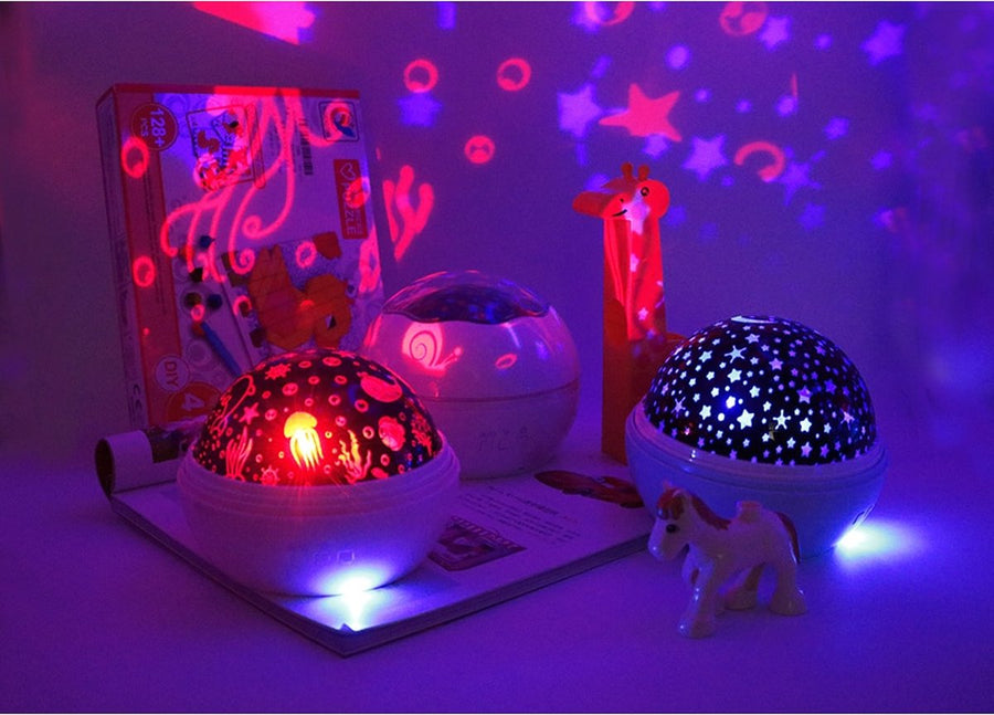 Ariko Nachtlampje Sterren Galaxy Projector Sterrenhemel Star Projector - Sterren of zeedieren Projector - 6 Lichtkleuren - Nachtlampje Kinderen - Blauw