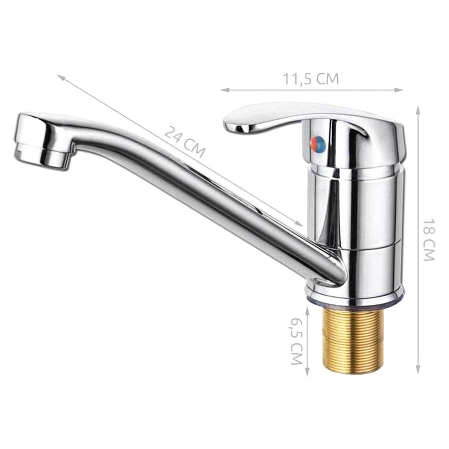 Keukenkraan - chrome - mengkraan warm en koud - met hendel - Ariko