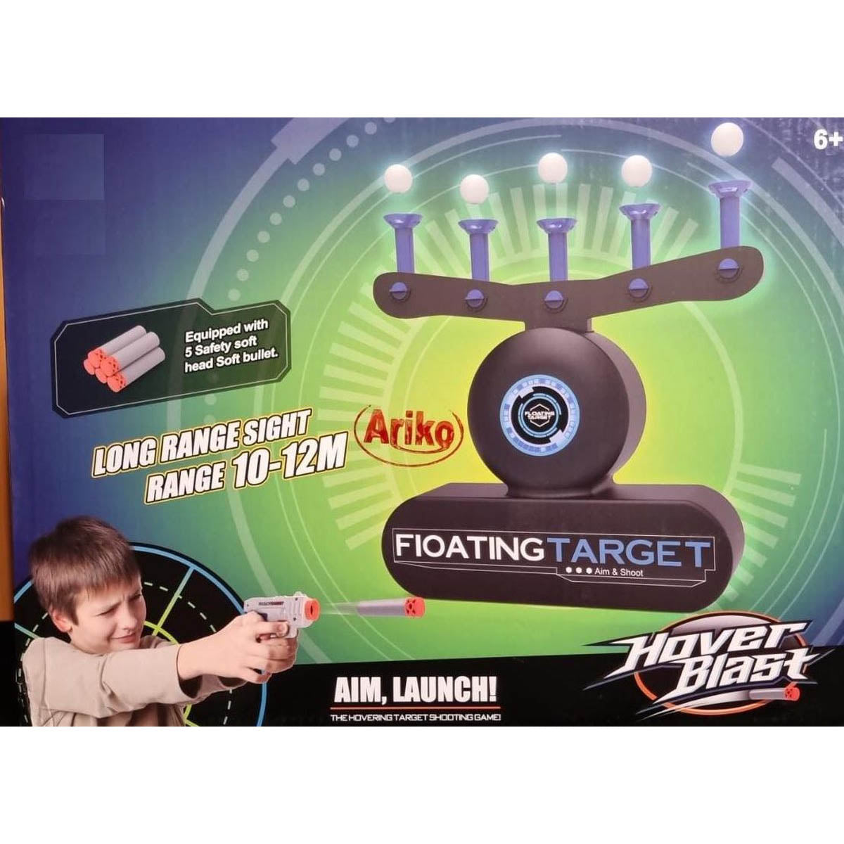 Ariko Floating Shooting Game | Kinderspeelgoed | Schietspel | Speelgoedblaster met zwevende balletjes | Op USB aansluiting | Inclusief 4 x Philips AA batterijen