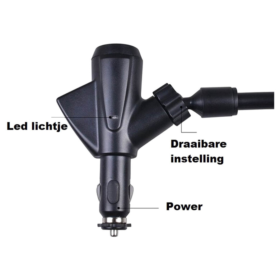 Ariko Smartphonehouder met Auto USB-oplader - Universele Auto Telefoonhouder met 2 USB poorten - voor 12 en 24 volt Aansteker Aansluiting