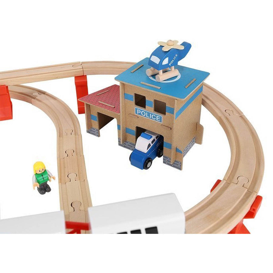 Houten Speelgoed Treinset 89 delig met Elektrische Trein - Treinspeelgoed - Ariko