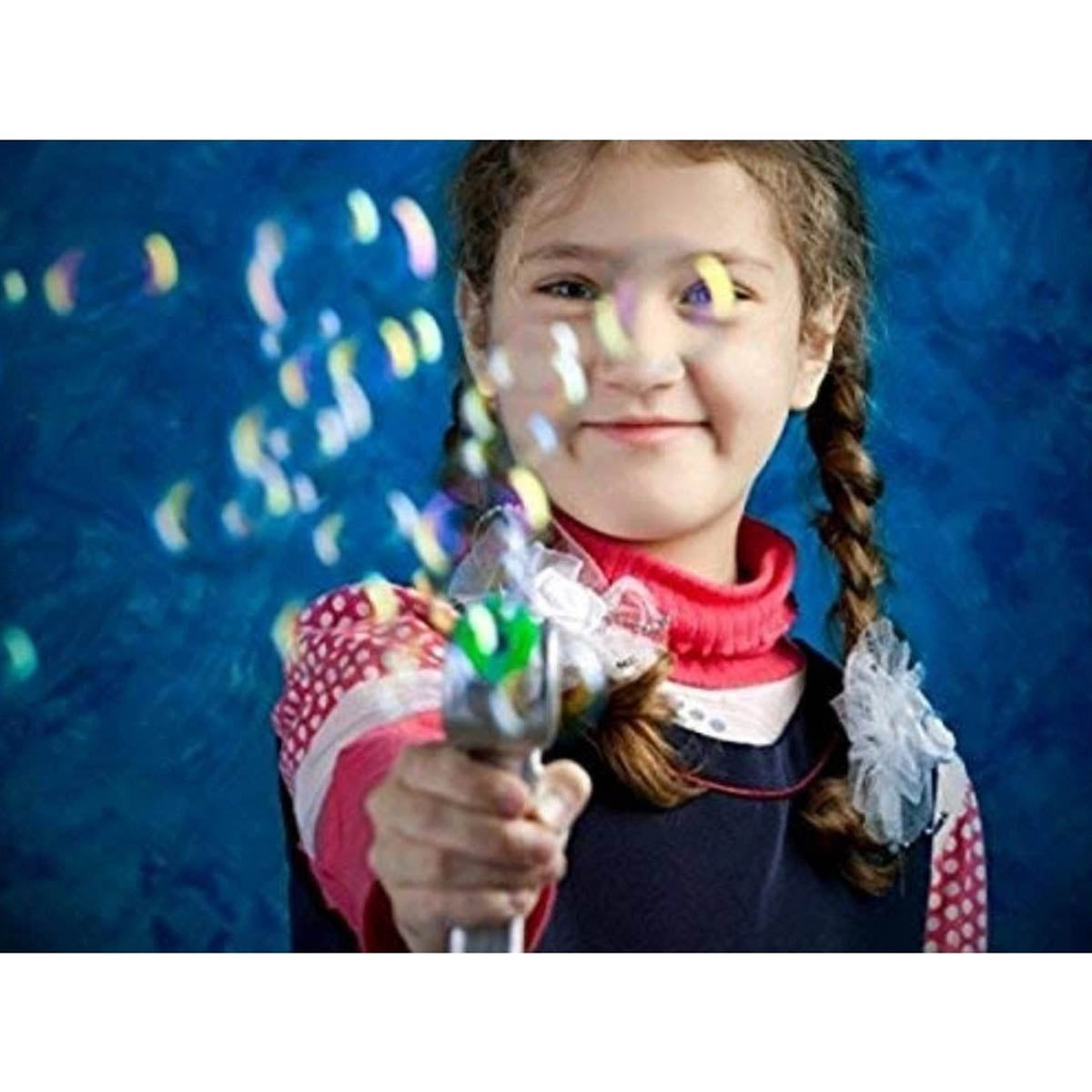 Ariko Bubble Blower mit 2 Flaschen Bubble Blower | 19cm | Seifenblasenpistole |Mit LED-Beleuchtung | Seifenblasenmaschine | Blasen | Seifenblasenmaschine | Seifenblasenpistole | Bubblegun- Seifenblasenmacher | superleise | Enthält 3 x Philips AA-Batterien