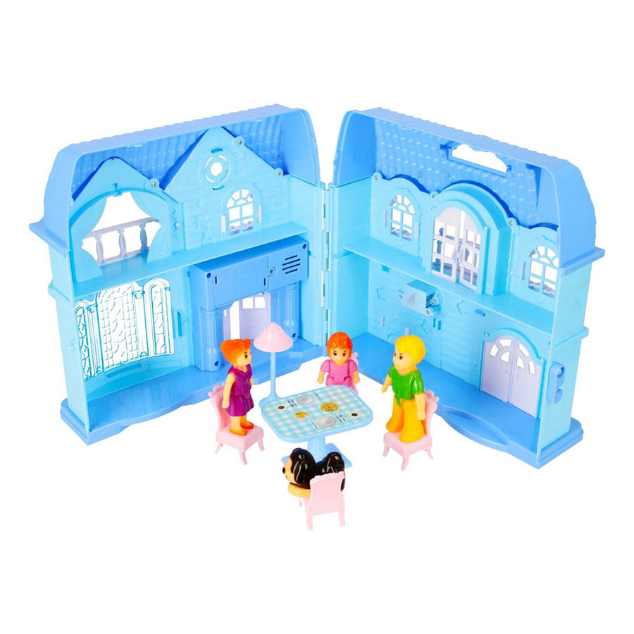 Ariko Poppenhuis My New Home Snow and Ice Series - Medium - Muziek en Licht show - inclusief tuinmap en keuken en slaapkamermeubels - inclusief 2 x AA batterijen van Philips