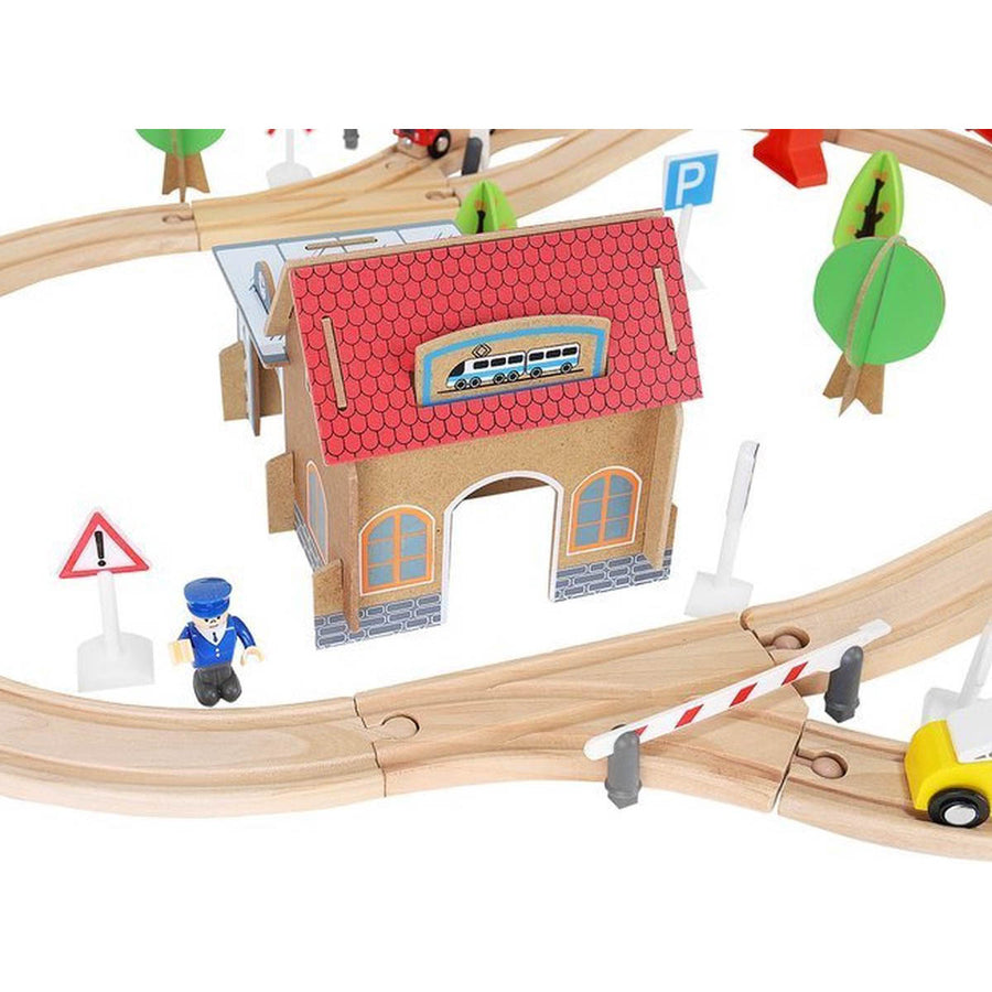 Houten Speelgoed Treinset 89 delig met Elektrische Trein - Treinspeelgoed - Ariko