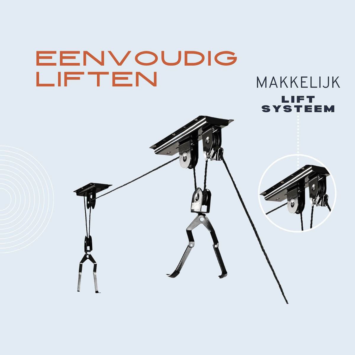 Hoppline - Fietslift - Fietstakel - ophangsysteem - ophangbeugel - haken - Ariko