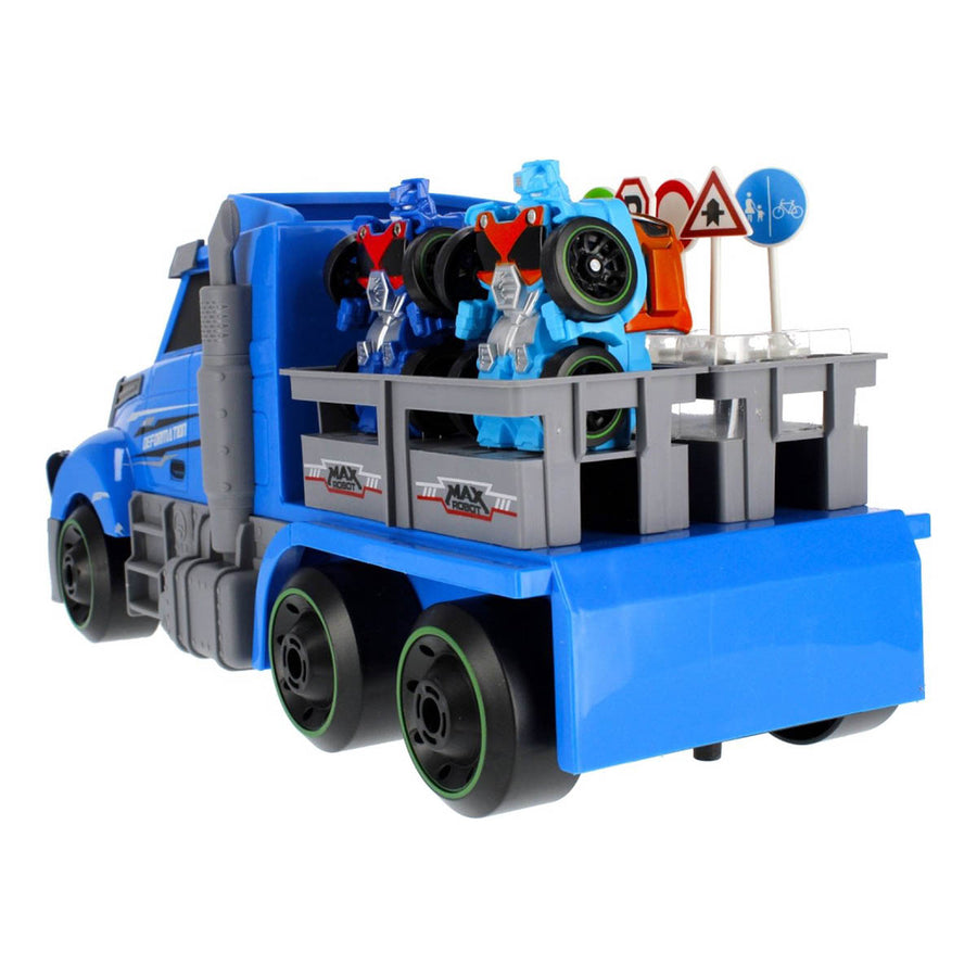 Ariko Truck launcher met 2 stuks robot auto's - inclusief verkeersborden