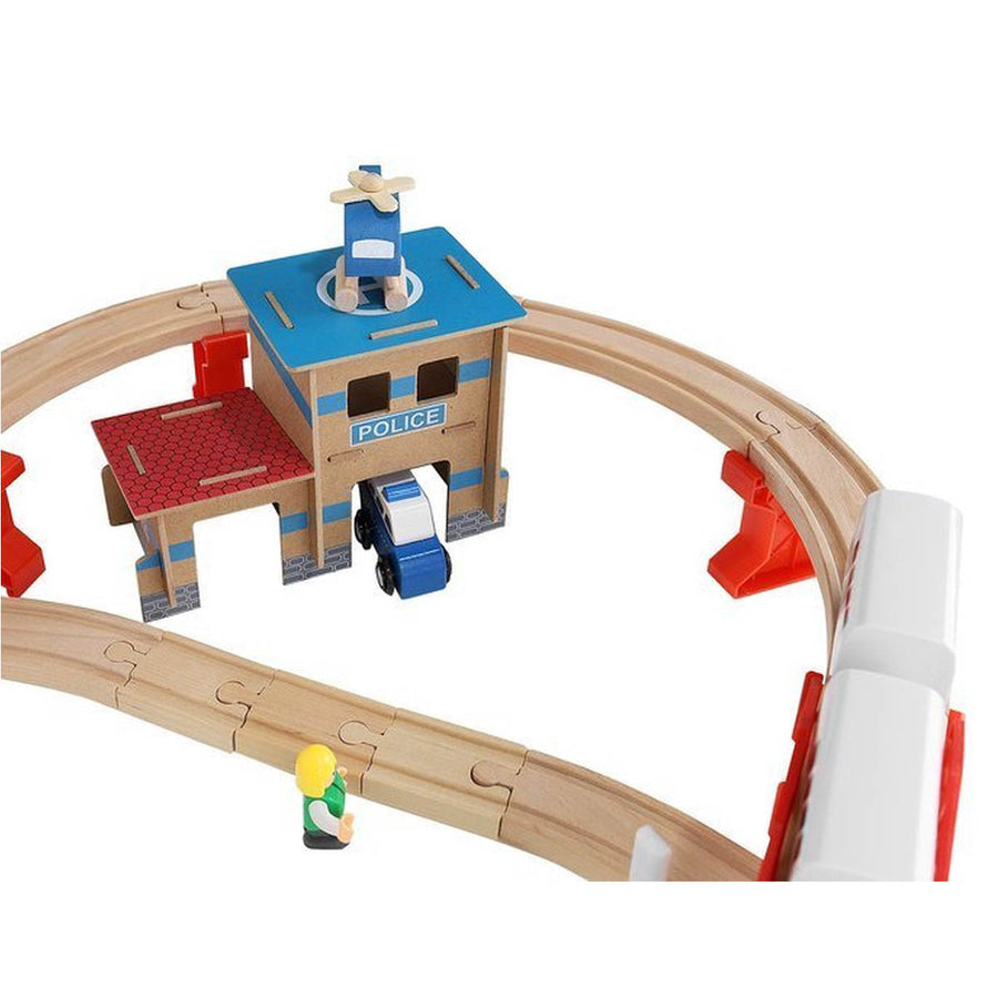 Houten Speelgoed Treinset 89 delig met Elektrische Trein - Treinspeelgoed - Ariko