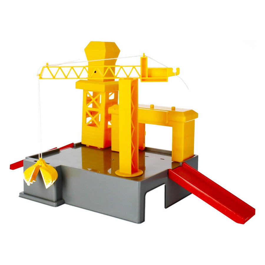 Ariko Parkeergarage met constructie gebouw - met werkende kraan, 5 auto's, 3 bulldozers, diverse verkeersattributen - met licht & geluid - inclusief 3 x Philips AA batterijen