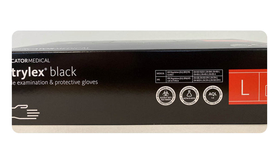 Medische Wegwerp Handschoenen - Maat L - 100 STUKS - Categorie 3 - Soft-Nitril - Poedervrij - Latex Vrij - Zwart - Ariko