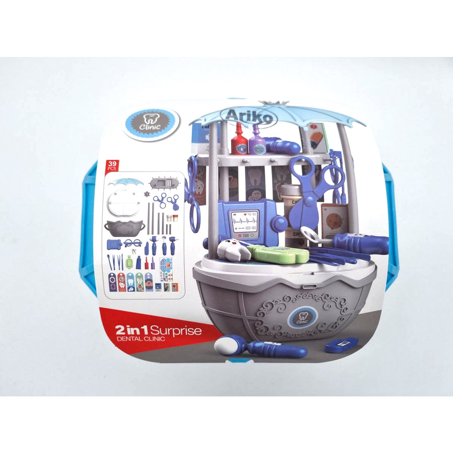 Ariko Speelgoed Koffer Dokter 39 delig - bloedrukmeter, scharen, medicijnen, onderzoekgereedschap en nog veel meer - handige meeneem koffer