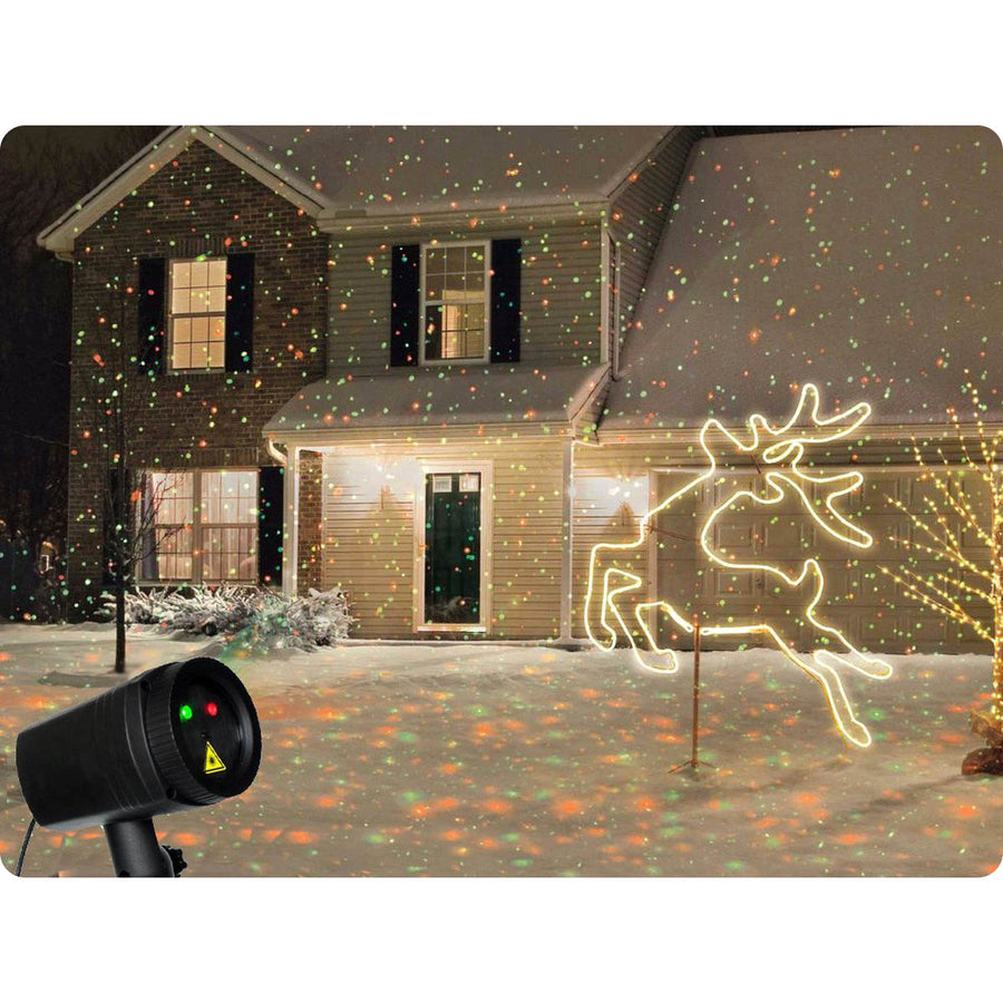 Ariko Laser-Gartenbeleuchtung - Bewegte Beleuchtung - Lasershow - Stimmungslicht - Weihnachtsbeleuchtung - Gartenbeleuchtung - Wasserdicht - Rot und Grün