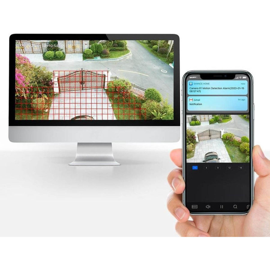 Ariko Sannce Camera CCTV systeem, 2x Zwarte hoge kwaliteit 3MP beveiliging camera's, Nachtzicht 25 mtr, Online opgenomen en live beelden bekijken, inclusief 1TB harde schijf - Nederlandstalige helpdesk