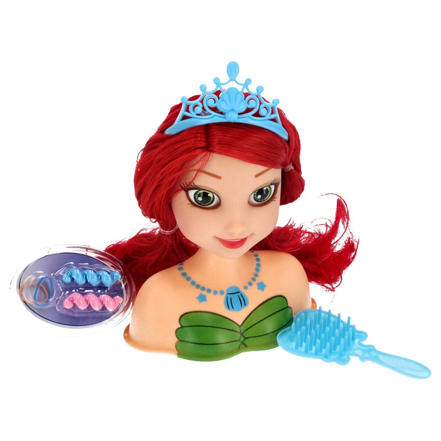 <tc>Ariko</tc> Frisierkopf - Frisierkopf - Rotes Haar - 11 Teile - mit Krone und Spiegel