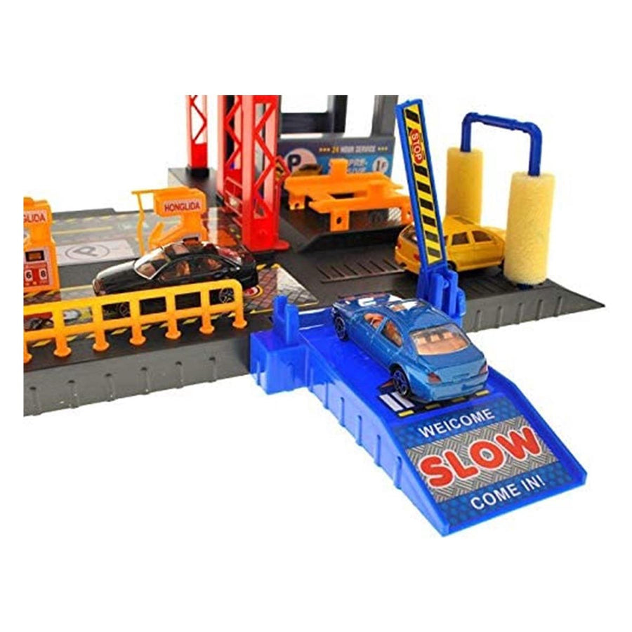 Ariko XXL Parkeergarage - Garage speelset - 4 auto's - helicopter - lift - wasstraat - helicopter platform - accessoires