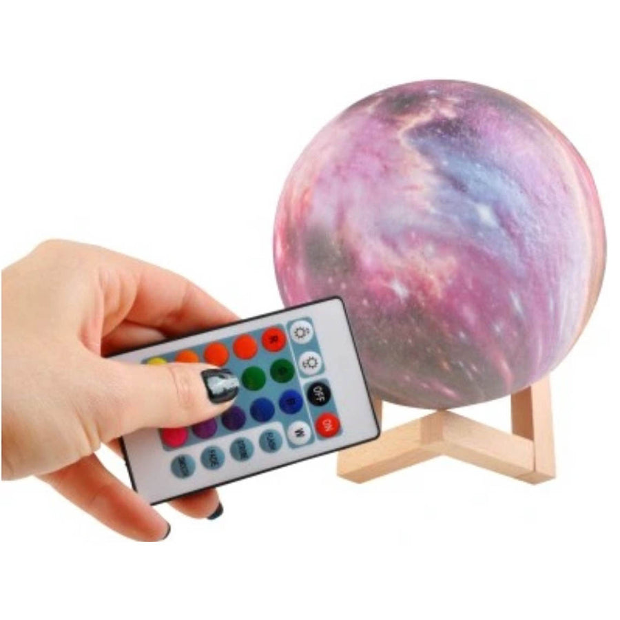 Ariko Nachtlamp 3D Maan - Star light - 15 cm - Tafellamp - Accu 15 tot 89 uur - 16 dimbare LED kleuren en Afstandsbediening