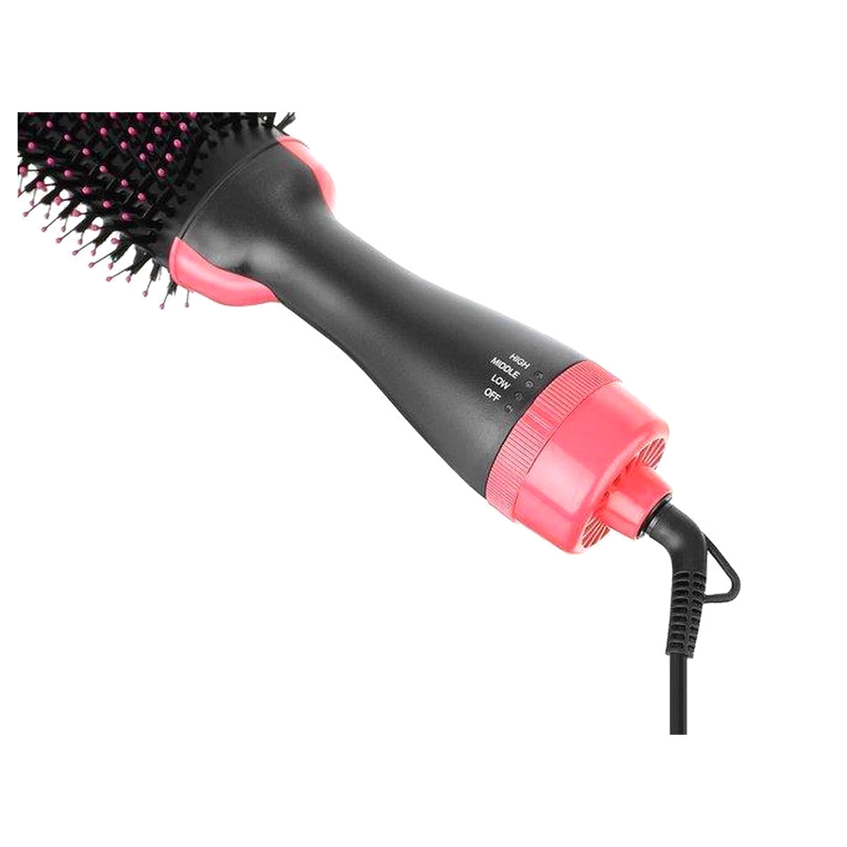 Borstel - Föhn - Föhnborstel - Krulborstel - Haarborstel - Haardroger - Stijlborstel - Magic Brush - Hetelucht Borstel - Haar Styling - Zwart/Roze - Ariko