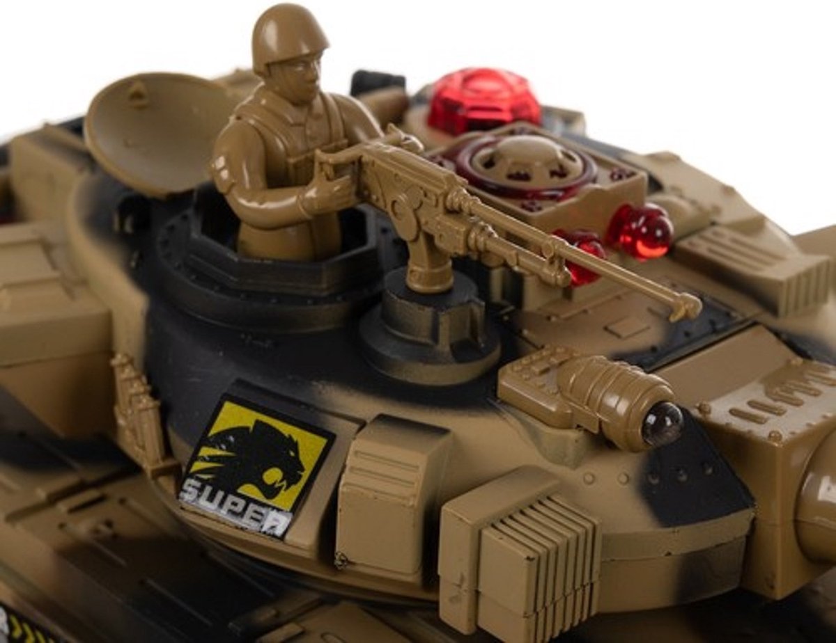 Ariko XXL RC Speelgoed Tank - Beige - Op Afstand bestuurbare Radiografische Tank Met Afstandsbediening - Met Geluid & Licht Effecten - Met Interne Accu - 2.4Gz - Schaal 1:14