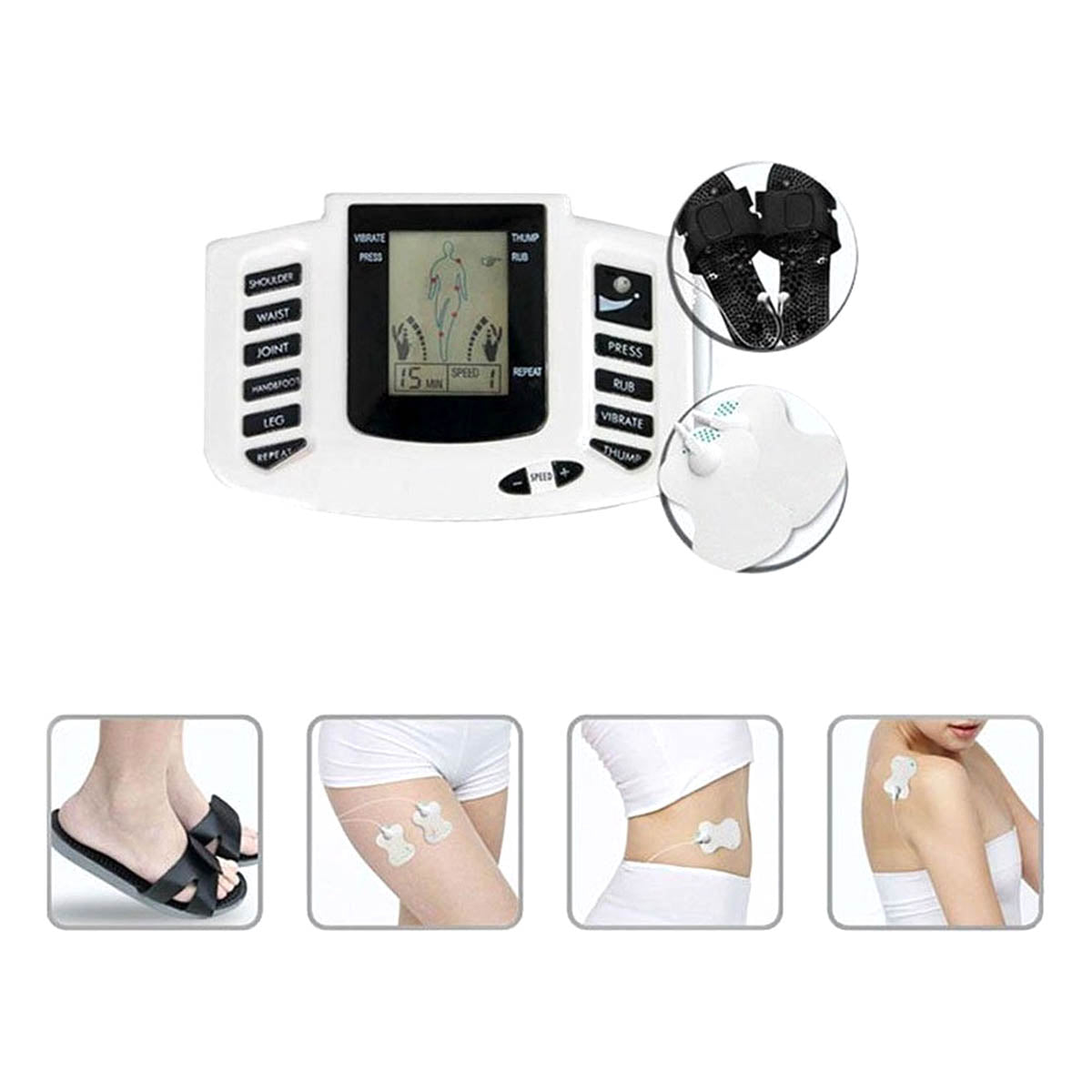 Ariko Électrostimulateur musculaire - Onglets de massage - Thérapie EMS - Stimulateur - Thérapie par électrodes