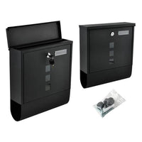Thumbnail for <tc>Ariko</tc> wall letterbox - stainless steel - anthracite black - with newspaper roll - matte black - up to 8 newspapers