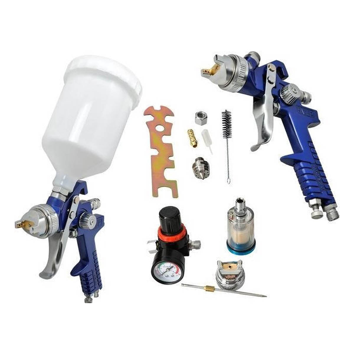 Ariko Rongyao Aflakpistool Spuitpistool | Lucht verfpistool | Compressor spuitpistool met bovenbeker | met accessoires