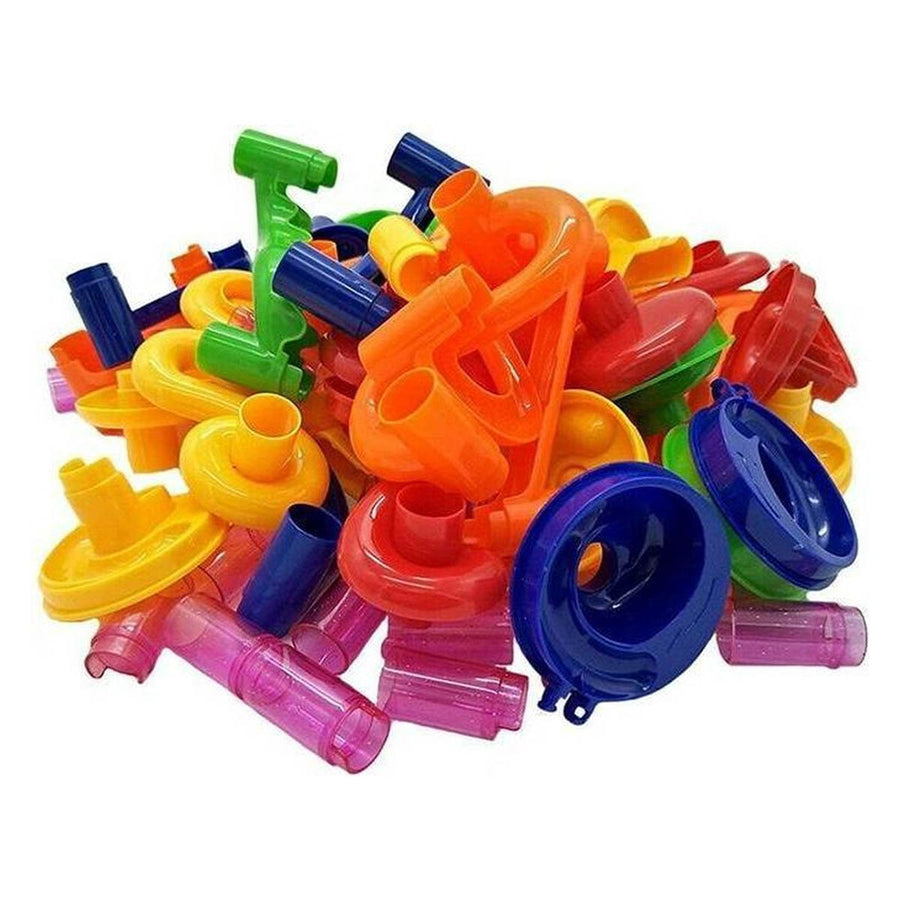 Ariko XXL-Kugelbahn | 105 Stück | inkl. 30 Murmeln | 12 verschiedene Elemente | Rätsel | Achterbahn | Rennbahn aus Marmor | Spiral