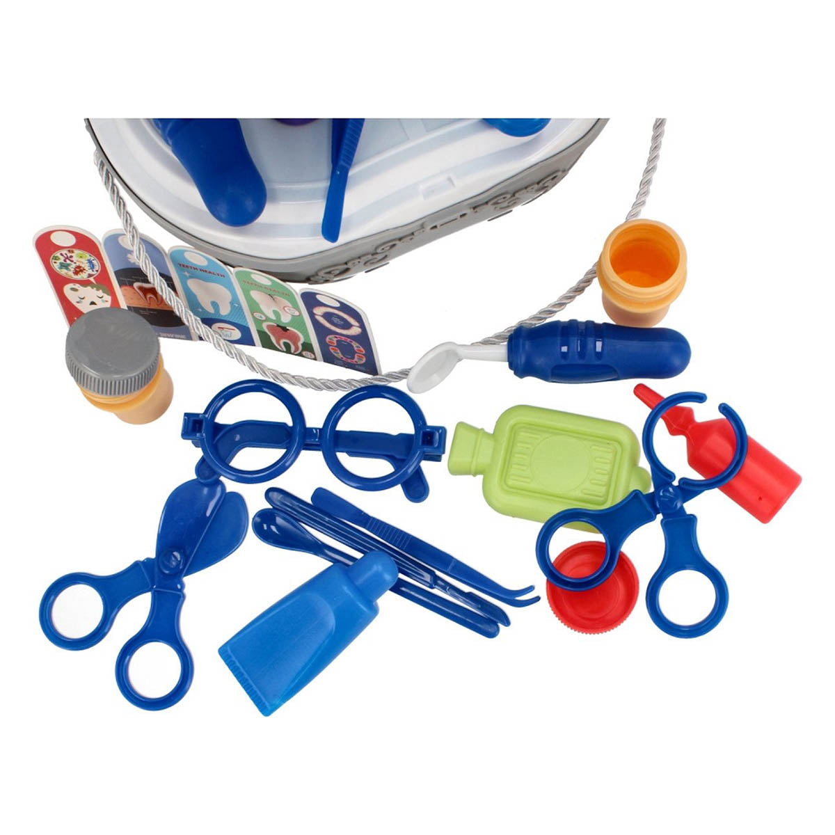 <tc>Ariko</tc>  Toy Suitcase Doctor 39 pièces - tensiomètre, ciseaux, médicaments, outils d'examen et bien plus encore - valise à emporter pratique