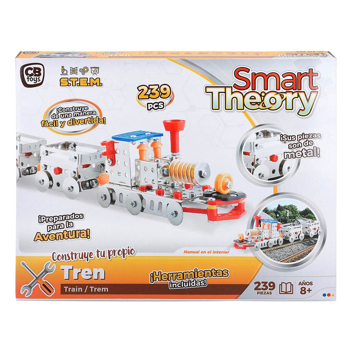 Ariko Bouwdoos - Metaal Trein met Wagons - bouwspel - constructieset trein met wagon staal zilver 239-delig - Inclusief gereedschap - S.T.E.M. speelgoed - stem-speelgoed