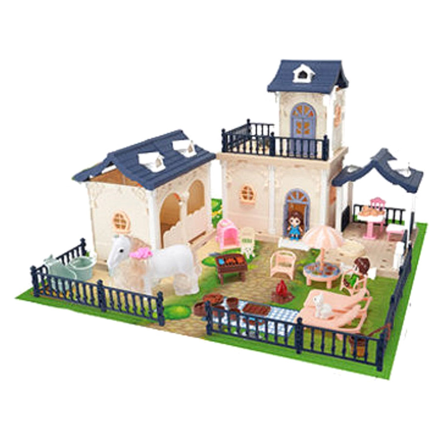 Ariko Luxe Villa Poppenhuis met paardenstal - 180 delig - zeer uitgebreid