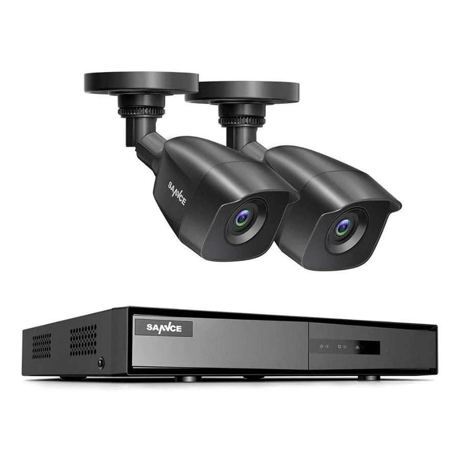 Ariko Sannce Camera CCTV systeem, 2x Zwarte hoge kwaliteit 3MP beveiliging camera's, Nachtzicht 25 mtr, Online opgenomen en live beelden bekijken, inclusief 1TB harde schijf - Nederlandstalige helpdesk