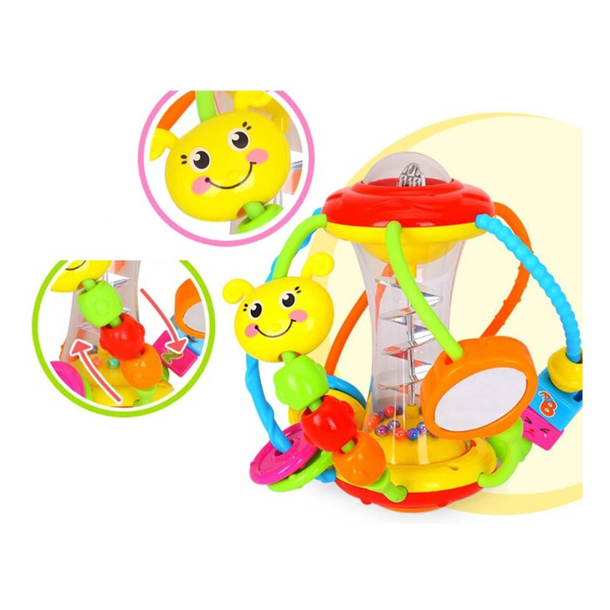 Ariko XL-Babyrassel – Entwicklungsspielzeug – multifunktional – farbenfroh – lehrreich