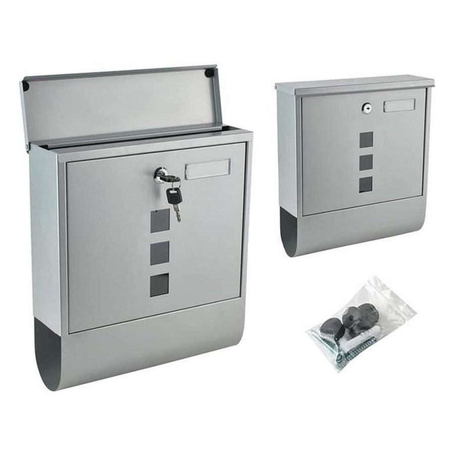 <tc>Ariko</tc> wall letterbox - stainless steel - with newspaper roll - gray - up to 8 newspapers