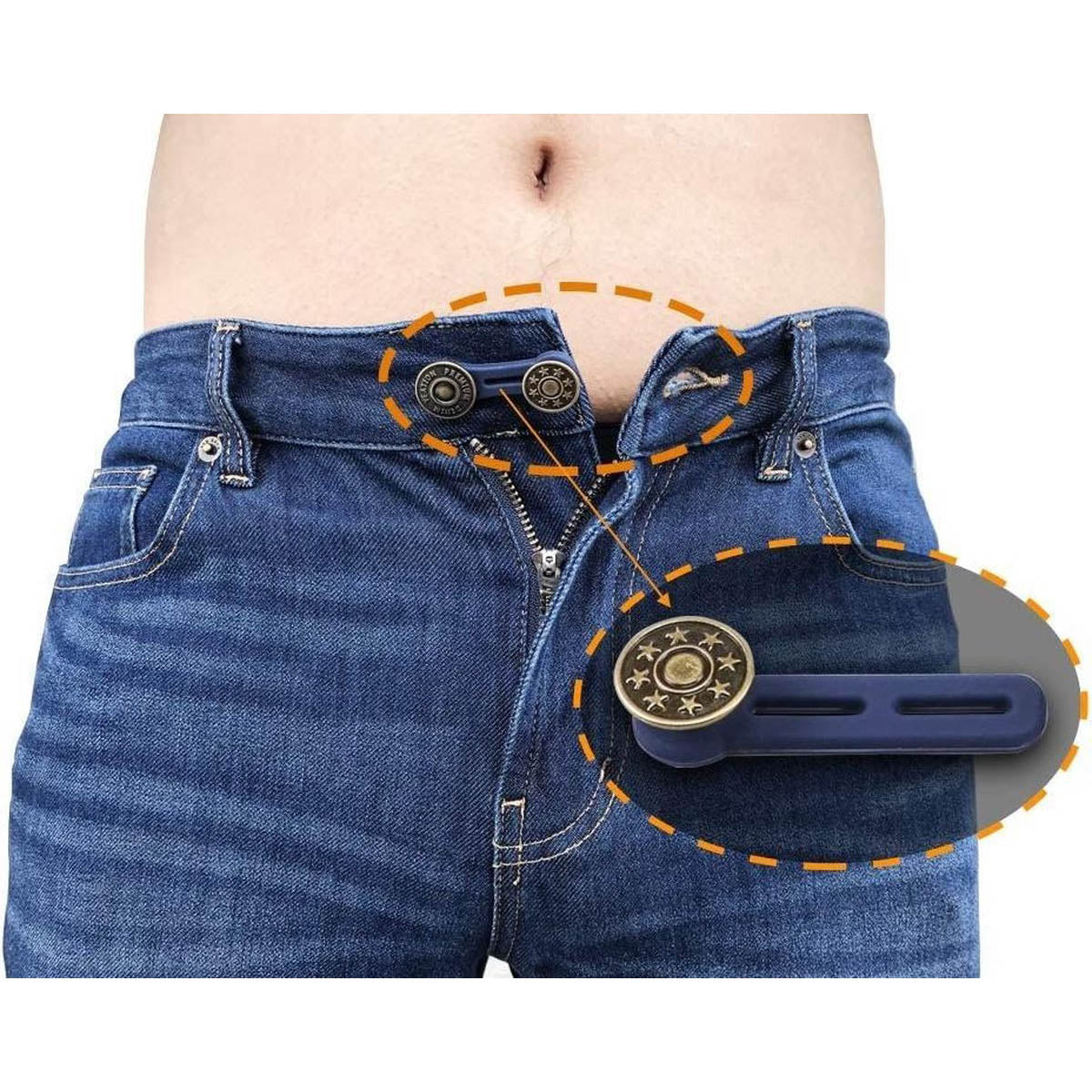 3 Stück Jeans Verlängerungsknopf - 5 cm - Knopfverlängerung - Anpassungsknopf - Jeans zu eng - Wunderknöpfe - Schwangerschaftshose weiten - Knopflochverlängerungen