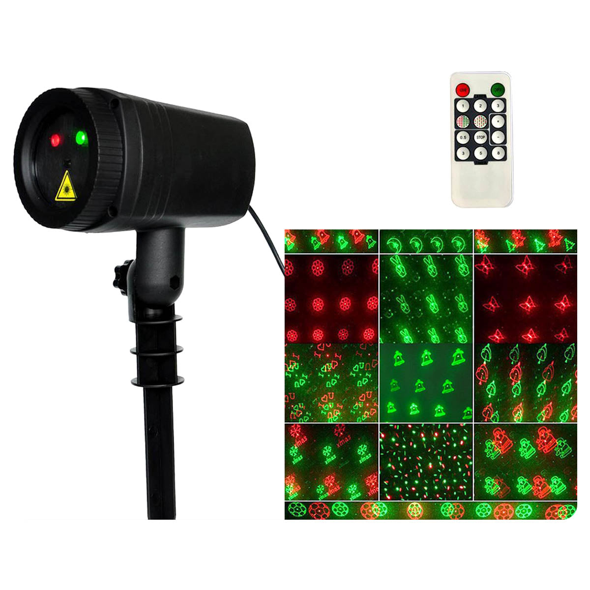 Ariko Laser-Gartenbeleuchtung - Bewegte Beleuchtung - Lasershow - Stimmungslicht - Weihnachtsbeleuchtung - Gartenbeleuchtung - Wasserdicht - Rot und Grün