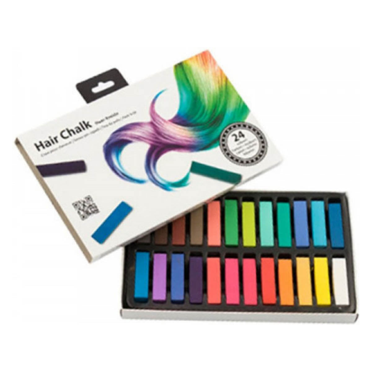HairChalk® Haarkrijtjes | Haarkrijt | Hair Chalk Set van 24 Kleuren | Haarkleuring | Regenboog Haarverf | Tijdelijke Haarkleuring | Haarkrijt voor Kinderen | Verkleedpartij | Schmink voor Haren | Haarschmink - Ariko