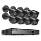 Ariko Sannce Camera CCTV systeem, 8x Zwarte hoge kwaliteit 3MP beveiliging camera's, Nachtzicht 25 mtr, Online opgenomen en live beelden bekijken, inclusief 1TB harde schijf - Nederlandstalige helpdesk