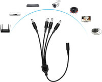 Thumbnail for 4-Way Splitter Cable - Extension Cable - For CCTV Camera, TV Box, Router & More - Adapter - 1x DC (V) To 4x DC (M)