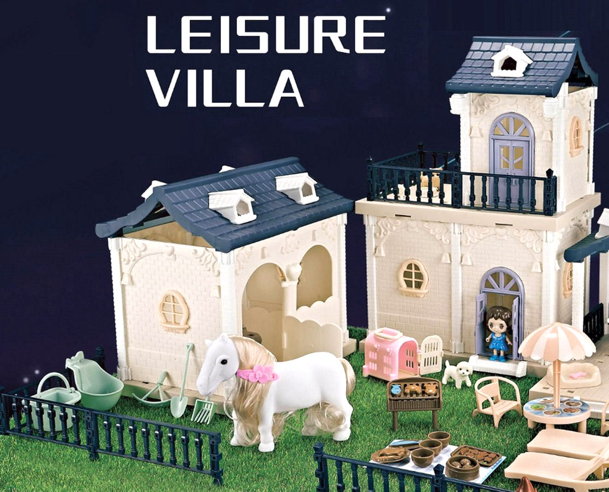 <tc>Ariko</tc> Luxury Villa Dollhouse with horse stable - 180 parts - very extensive