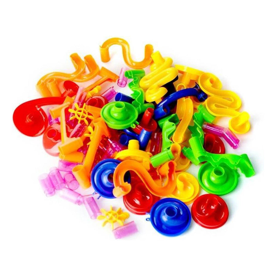 Ariko XXL-Kugelbahn | 105 Stück | inkl. 30 Murmeln | 12 verschiedene Elemente | Rätsel | Achterbahn | Rennbahn aus Marmor | Spiral