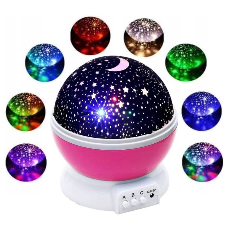 Ariko Roterende Sterrenprojector Sterrenhemel - Nachtlampje baby/kind - Projectie Lamp - Kinderkamer - Nachtlampje - Roze