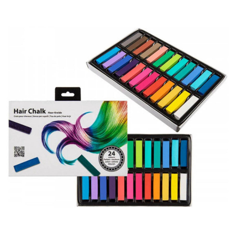 HairChalk® Haarkrijtjes | Haarkrijt | Hair Chalk Set van 24 Kleuren | Haarkleuring | Regenboog Haarverf | Tijdelijke Haarkleuring | Haarkrijt voor Kinderen | Verkleedpartij | Schmink voor Haren | Haarschmink - Ariko