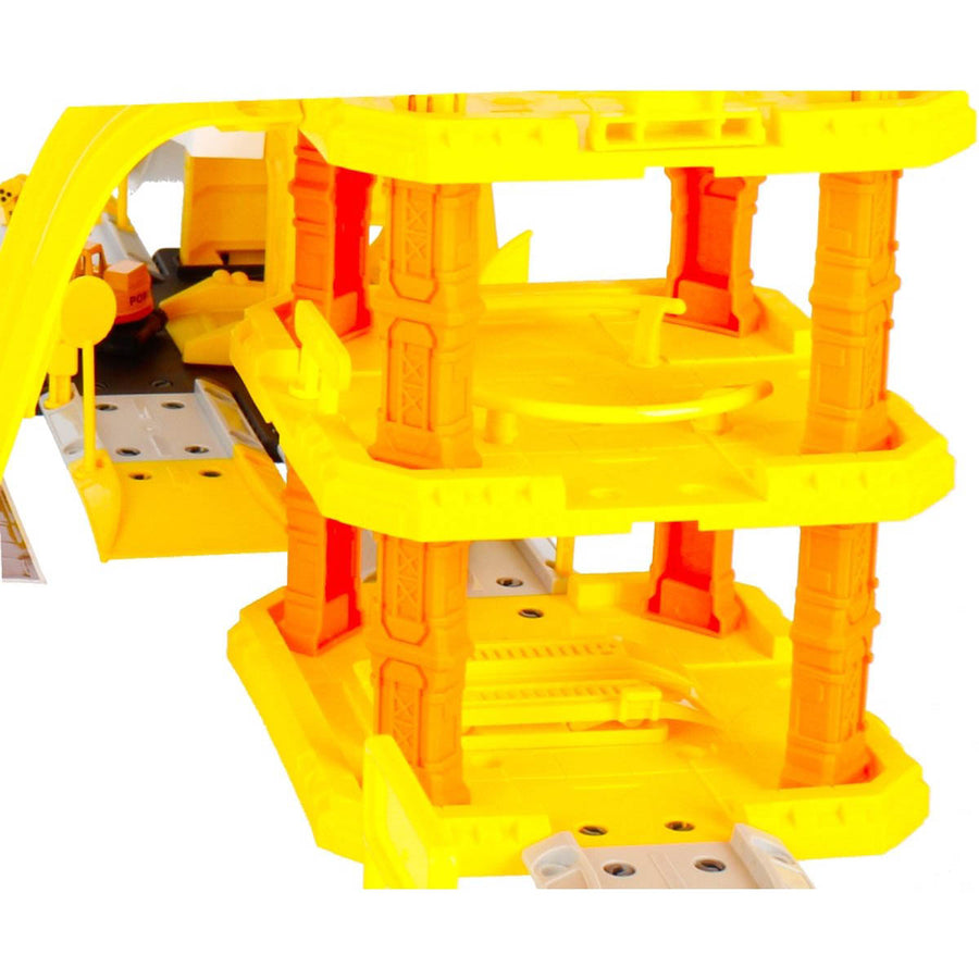 Ariko Parkeergarage Contructiewagen - Bouwplaats - Met graafmachine, bakwagen, helikopter, kraan en tankstation - 1:64 -