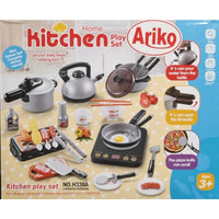 Thumbnail for <tc>Ariko</tc> Toy kitchen accessory set | 44- piece | Kitchen utensils with kitchen supplies | Food items | Hob | whistling kettle | Cutting board | Includes 3 x Philips AA batteries