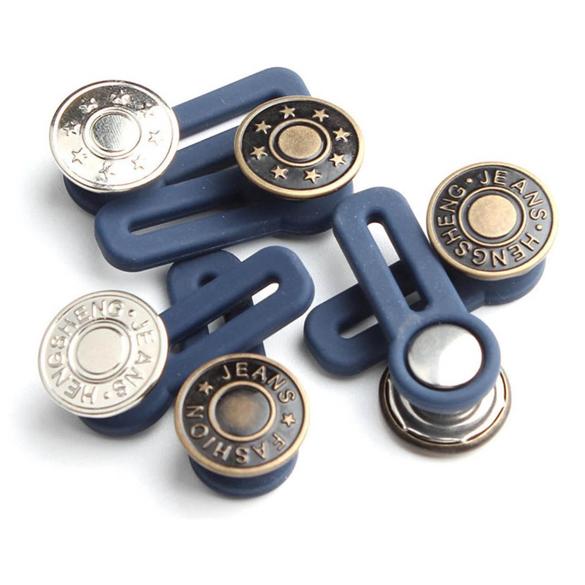 WiseGoods Luxe Broekverbreder - Knoopsgat Verlengers - Jeans & Broeken - Verstelbare Knopen - 2 cm - Taille - Zwanger - 5 stuks - Ariko