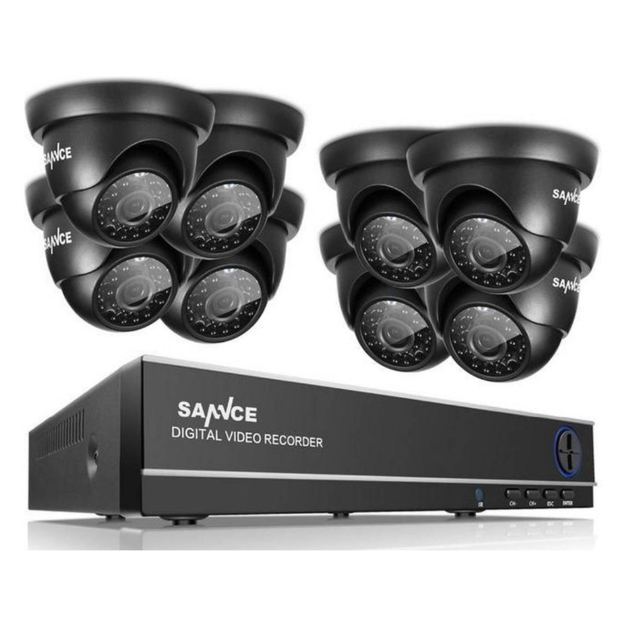 Ariko Sannce Camera CCTV systeem, 8x Zwarte hoge kwaliteit 3MP beveiliging camera's, Nachtzicht 25 mtr, Online opgenomen en live beelden bekijken, inclusief 1TB harde schijf - Nederlandstalige helpdesk
