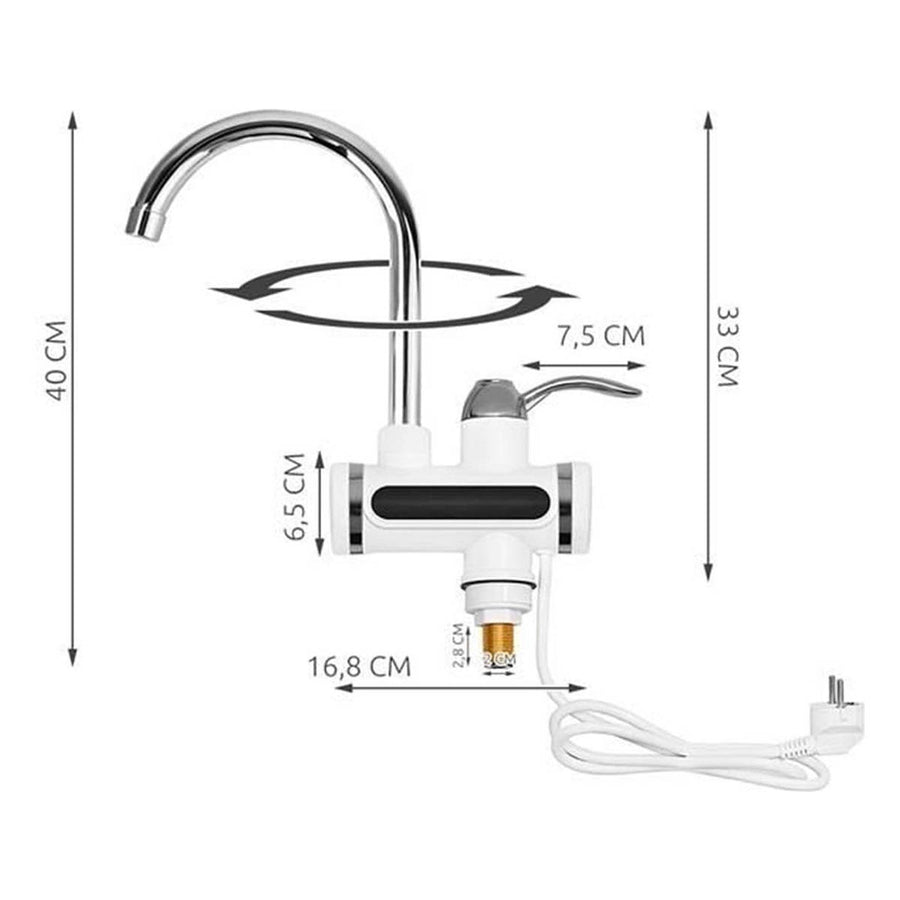 Ariko Elektrisch Verwarmd Kraan - Elektrisch Instant kraan tot 60 °c - LCD Digitaal - Niet Kokend Water - 3000W